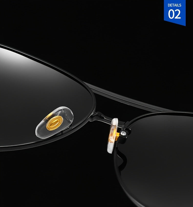 2pcs Polarized Metal Fashion Sunglasses for Men and Women. Classic Elliptical Frame Design. High-definition Sun Protection Sunglasses That Block UV Rays. Suitable for Daily Leisure, Outdoor Activities, Fishing, Travel, And Pa