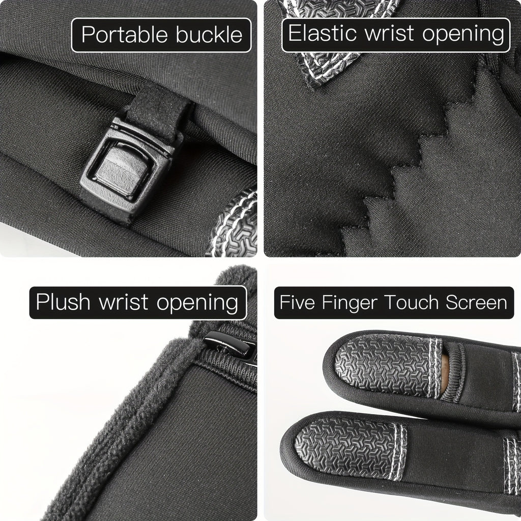 Vilico Men’s Autumn/Winter Fingerless Gloves – Windproof Anti-Slip Warm Cycling & Sports Gloves, Polyester Knit with PU Grip, Ideal for Fishing, Driving, Skiing & Holiday Gifts