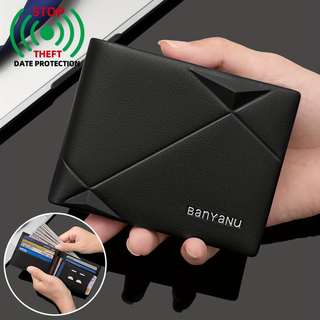 BANYANU Men’s Genuine Top-Grain Leather Wallet – Vintage RFID Blocking Large Capacity Wallet with 11 Card Slots, Perfect Father’s Day Gift