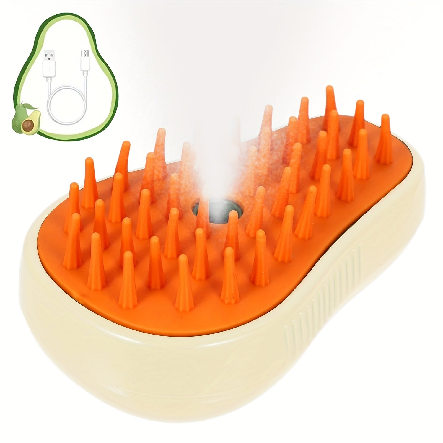 2025 Upgraded TEDDY RUN 4-in-1 Pet Steam Brush – Self-Cleaning Deshedding Comb with Spray, Anti-Static Grooming Tool for Cats & Dogs, USB Rechargeable Rubber Bristle Brush