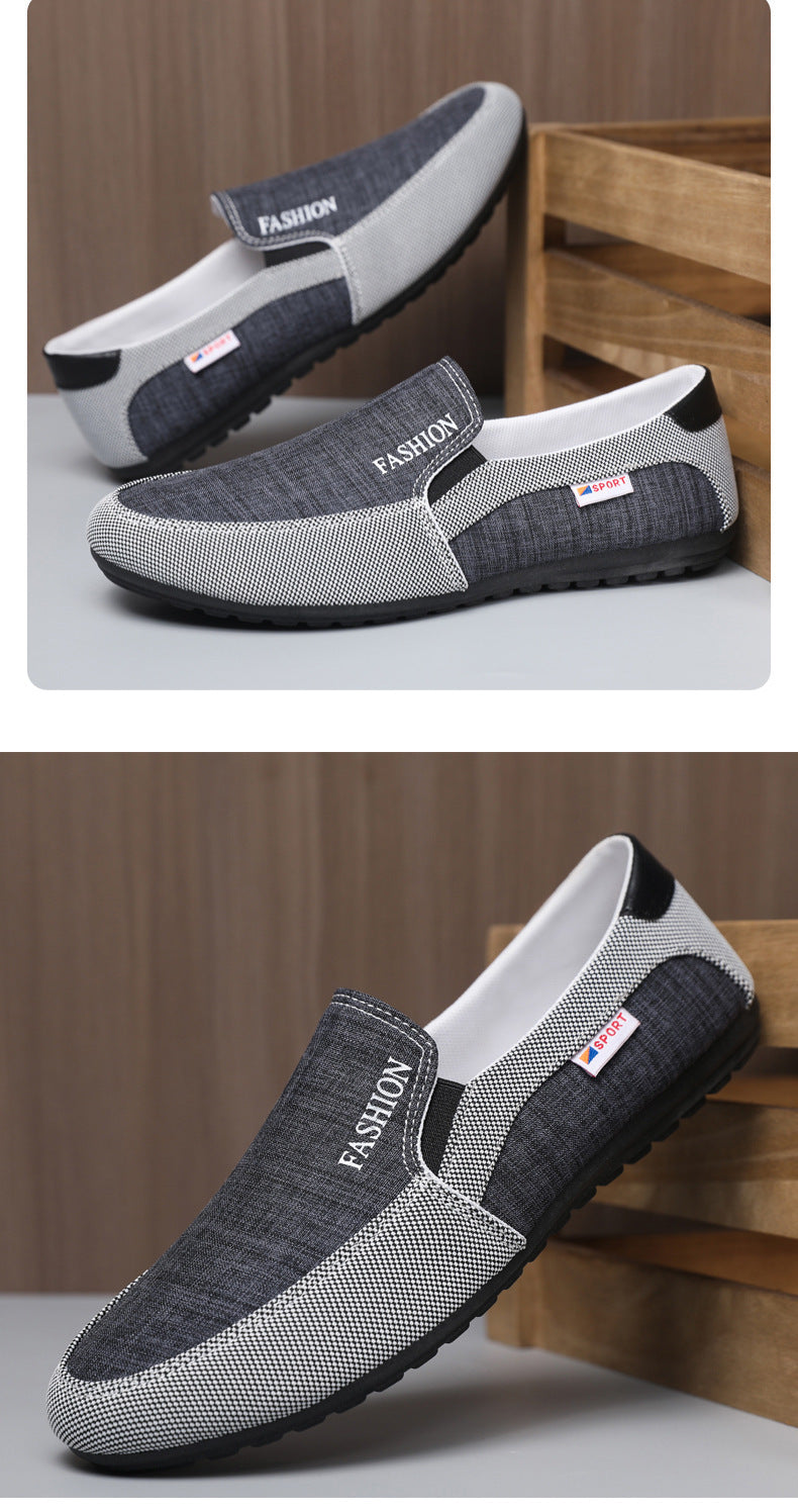 Men’s All-Season Lightweight Canvas Sneakers – Breathable Low-Top Casual Sport Shoes with Non-Slip Rubber Sole, Wear-Resistant & Comfortable for All-Day Walking