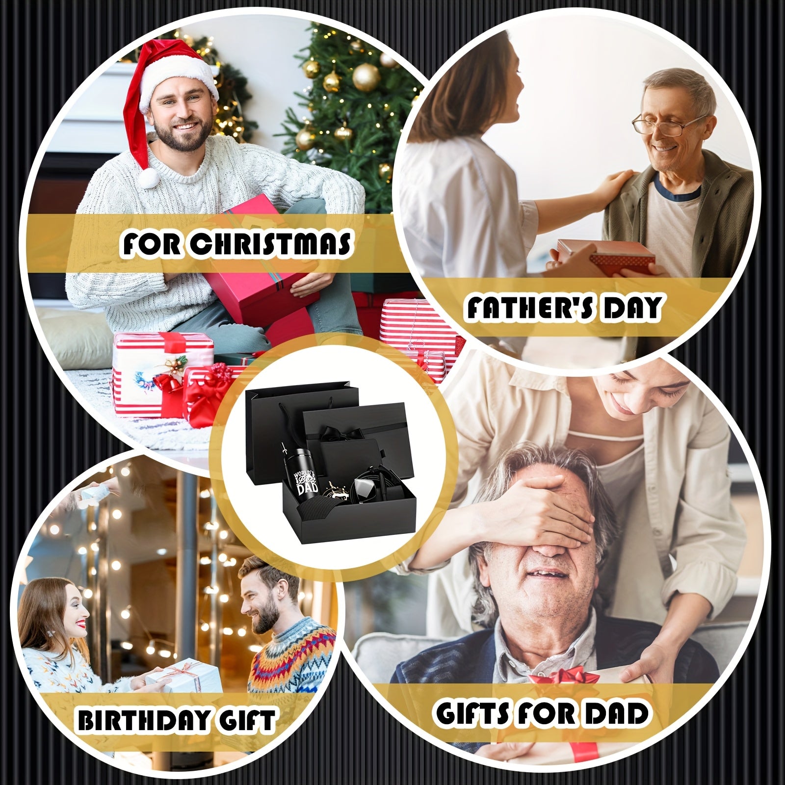 12-Piece Men’s Luxury Gift Set – Tumbler, Wallet, Tie, Belt, Keychain, Glasses, Pen, Journal & More in Premium Gift Box & Bag for Dad, Husband & Him – Birthday, Father’s Day, Christmas & Halloween