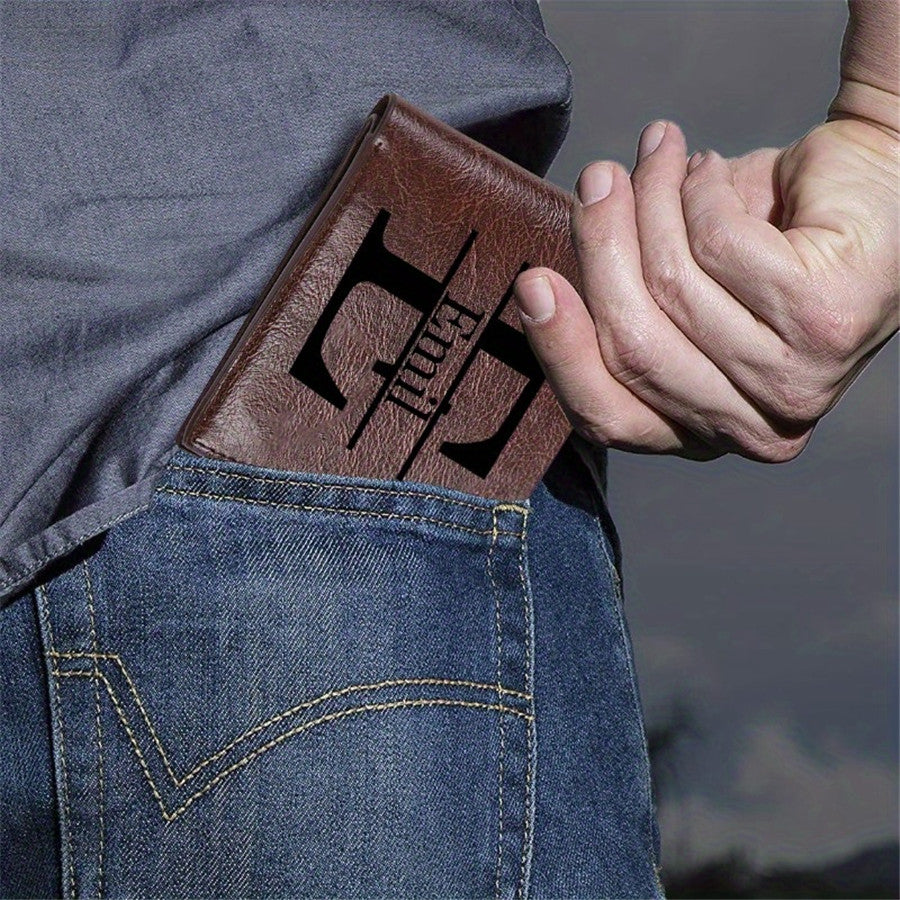 3pcs Customized Men’s Wallet, Belt & Pendant Keychain Gift Set – Vintage PU Leather with Large Name Personalization – Durable Daily Use Accessories for Father’s Day & Birthday Gifts