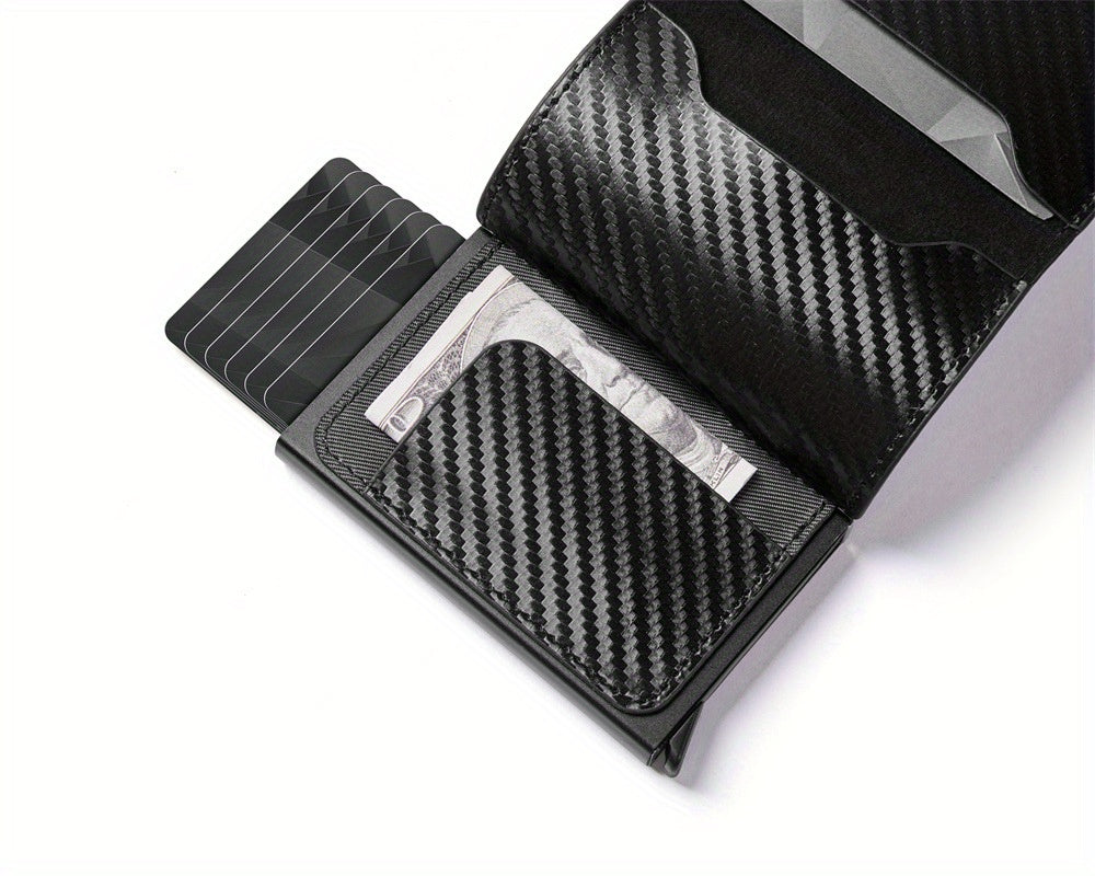 Premium Business Aluminum Alloy RFID Blocking Card Holder Men'S Wallet Large Capacity Card Case Minimalist Design Men'S RFID Aluminum Card Holder Wallet for 12 Cards