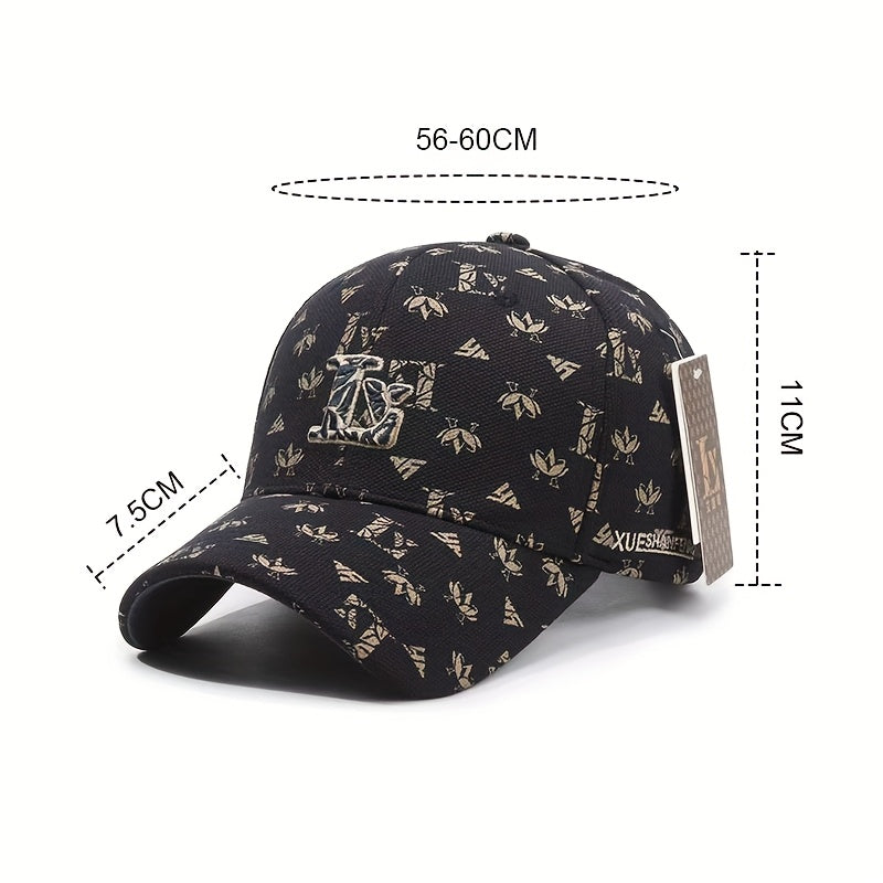 Unisex Luxury 3D “V” Embroidered Dome Cap – Lightweight All-Season Curved Brim Hat, Elegant Gift for Christmas & Valentine’s Day