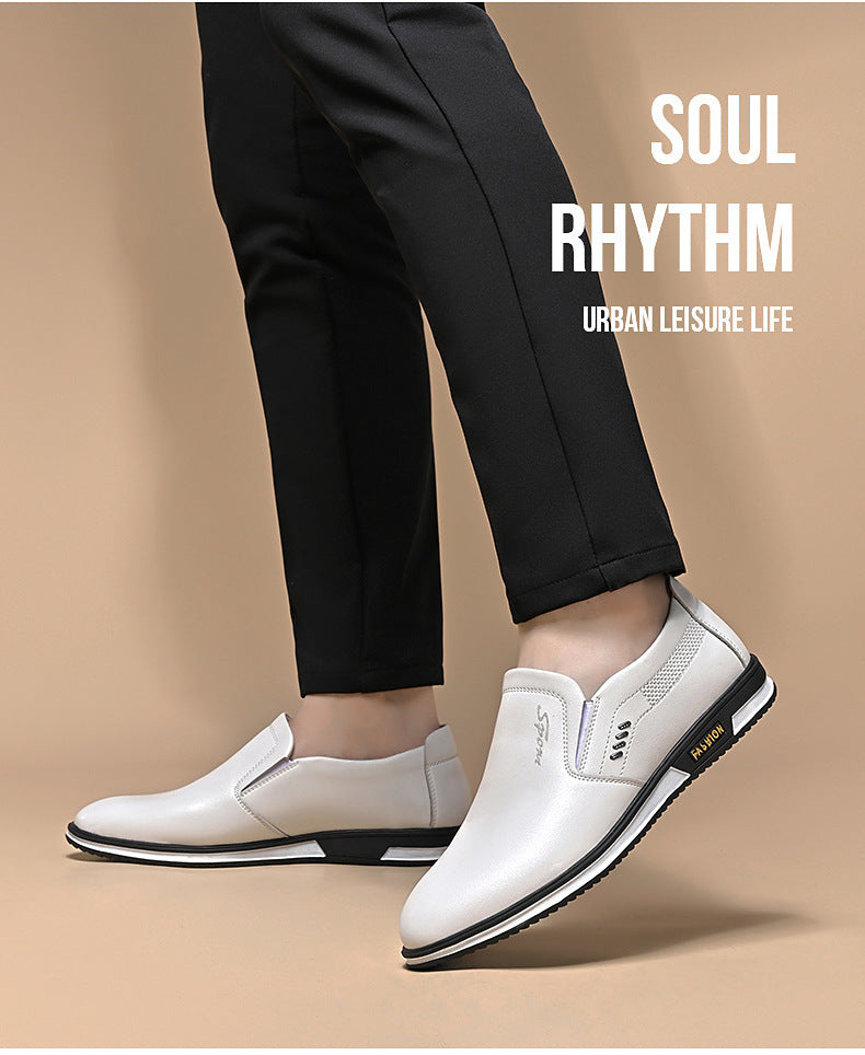 Unisex Men’s British Style White Sneakers – Lace-Up Mid-Top Casual & Dress Shoes with Cushioned PU/EVA Sole, Lightweight All-Season Formal & Everyday Footwear