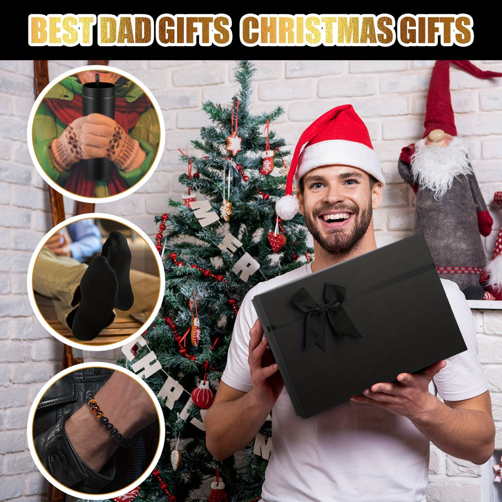 13-Piece Men’s Birthday Gift Box by CHUANGDI – 16oz Tumbler, Wallet, Toiletry Bag, Belt, Socks, Bottle Opener, Bracelet, Glasses & Pen – Premium Gift Basket for Dad, Boyfriend, Husband – Halloween & Christmas Ready