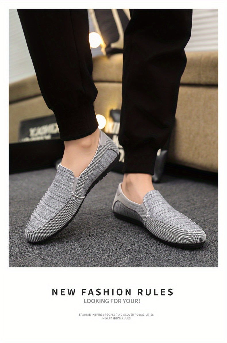 Men’s All-Season Lightweight Canvas Sneakers – Breathable Low-Top Casual Sport Shoes with Non-Slip Rubber Sole, Wear-Resistant & Comfortable for All-Day Walking