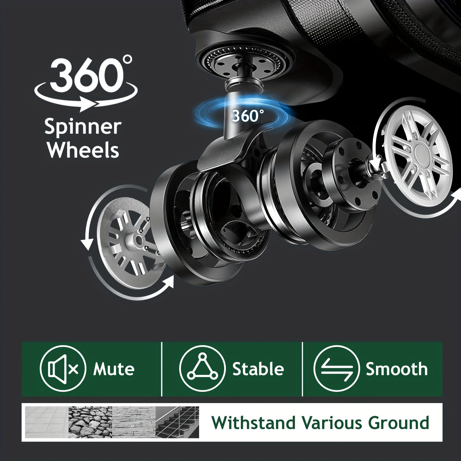 AUTOFOREVER 3-Piece ABS Hardshell Luggage Set – 20"/24"/28" Spinner Suitcases with Aluminum Frame, TSA-Style Combination Lock & 4-Wheel 360° Spinners for Men & Women (White/Red/Black/Bright Pink/Blue)