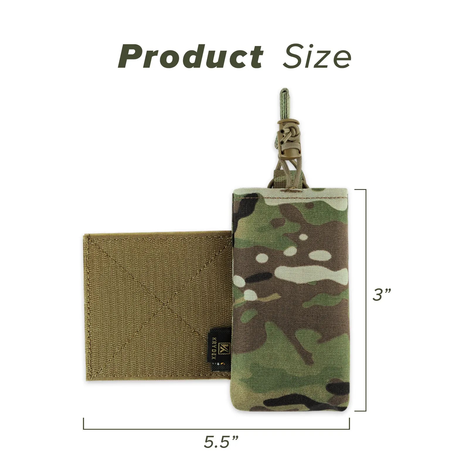 USA Warehouse KRYDEX Tactical Side Radio Pouch Set 2PCS MK3 Elastic Camo Walkie Talkies Carrier Tactical Radio Pouch