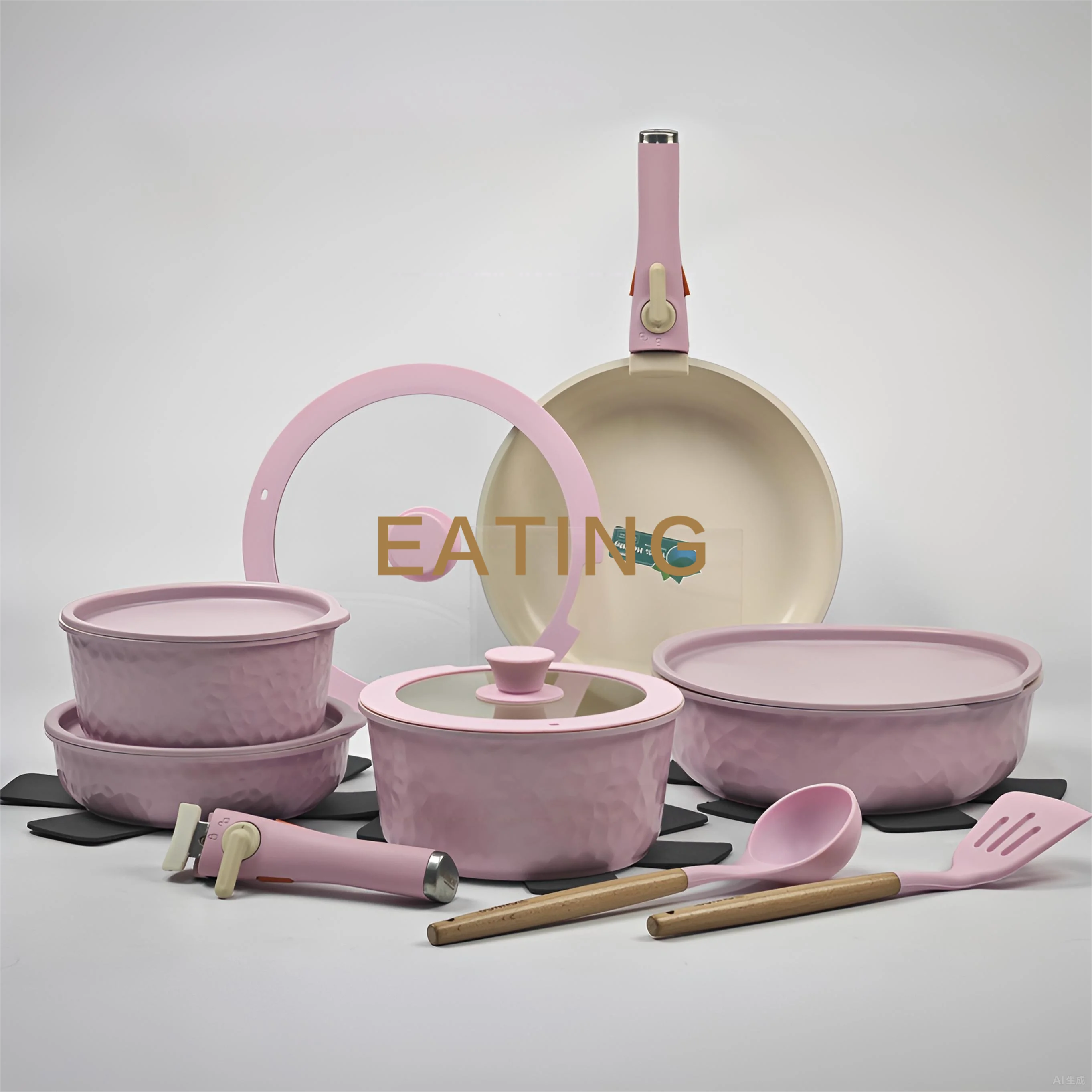 Ceramic Coating 17pcs Cookware Sets Non Stick Induction Stove Frying Pan Saucepan Cookware Sets. USA Wearhouse Delivery in 6 Days