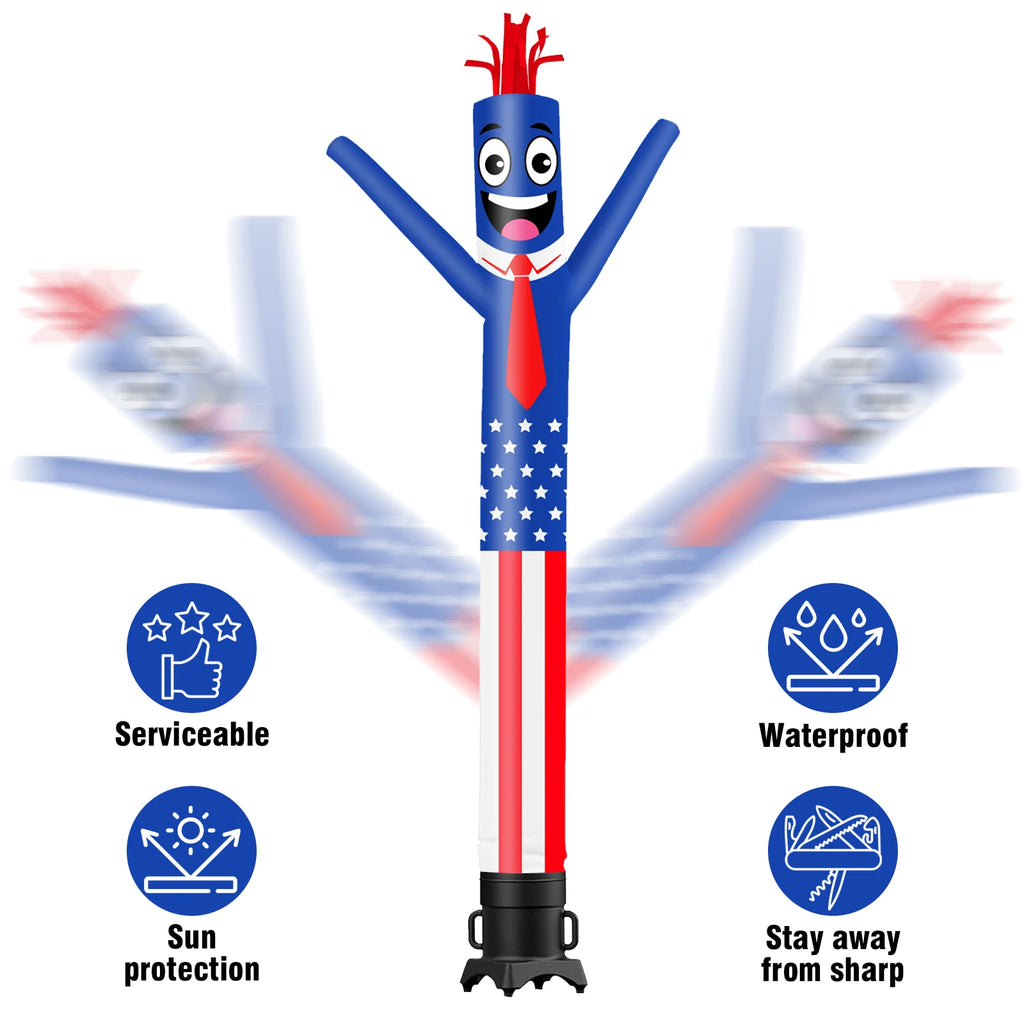 Inflatable Wacky Wave Tube Man Flag Theme, Perfect for Parties, Festivals, Dance Supplies, Aerial Dancers (blower Not Included)