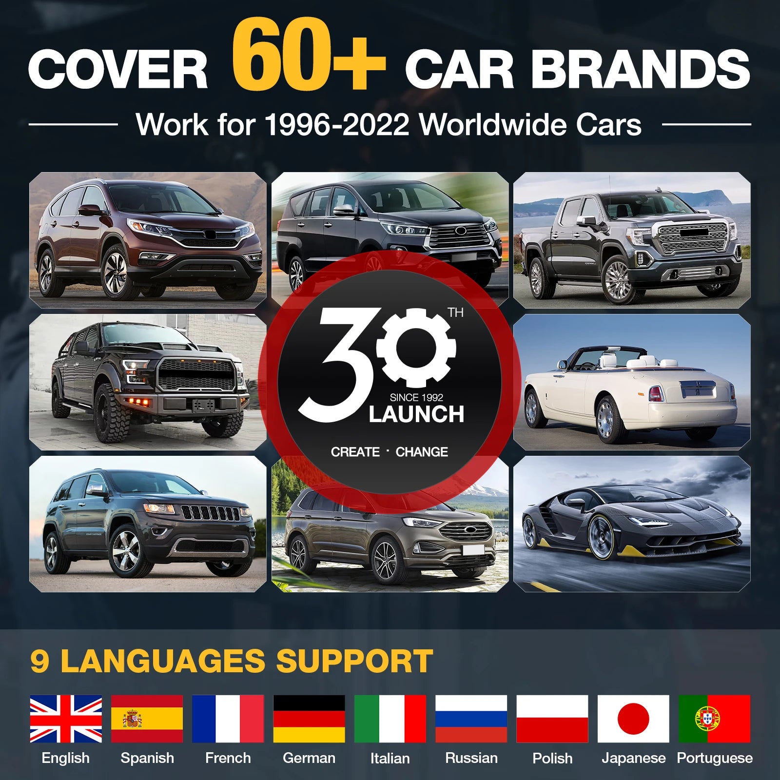 USA Warehouse LAUNCH CRP123 Four System OBD2 Scanner Diagnostic Tool Lifetime Free Update