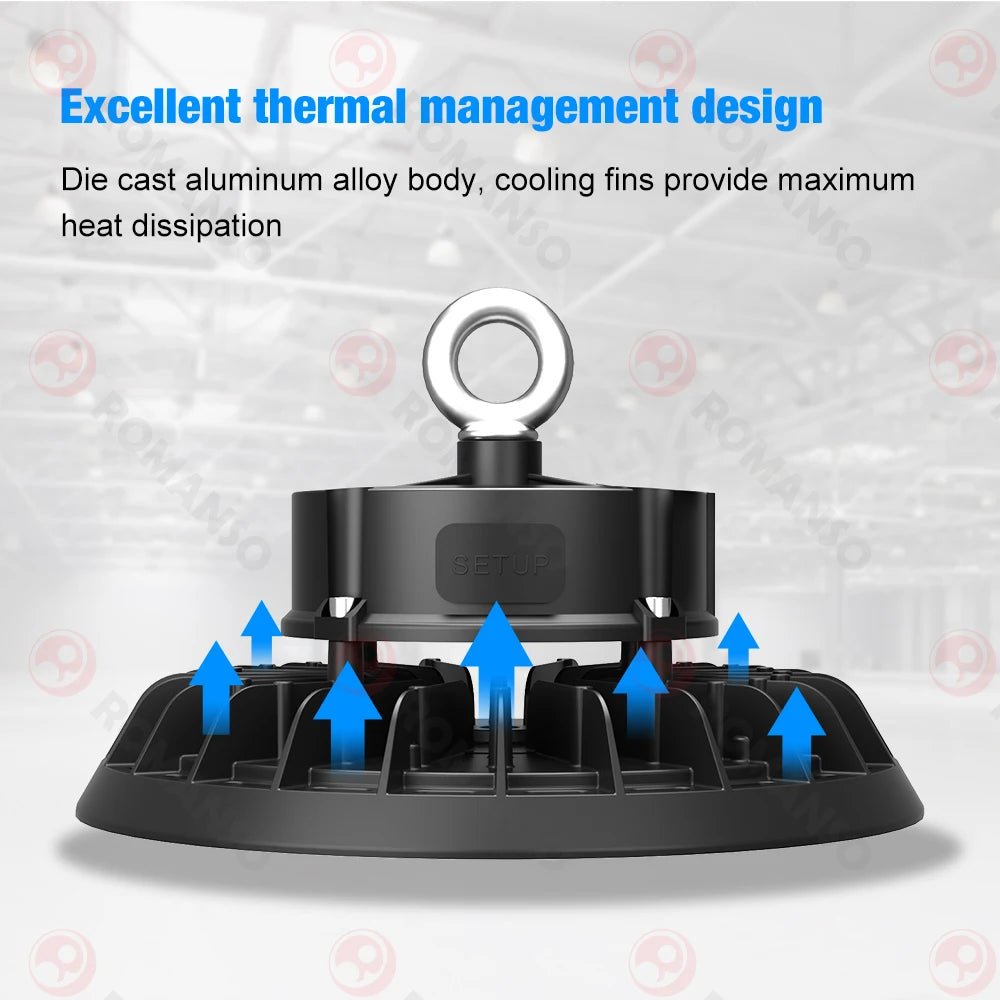 Stock in USA IP65 UL ETL Multiple Power CCT Selection 240W Warehouse UFO Led High Bay Light