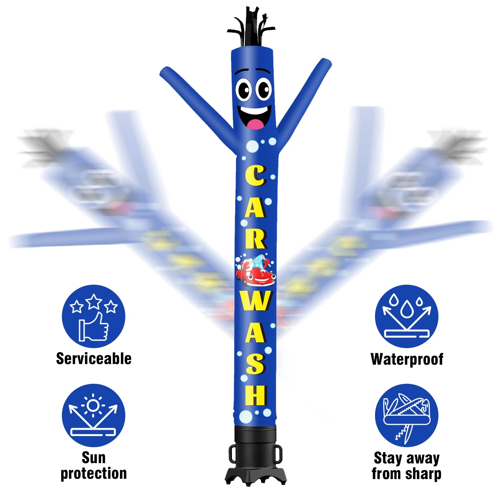 Car Wash Theme Inflatable Weird Wave Dancer Tube Man Outdoor Advertising Promotional Digital Air Dancer (Blower Not Included)