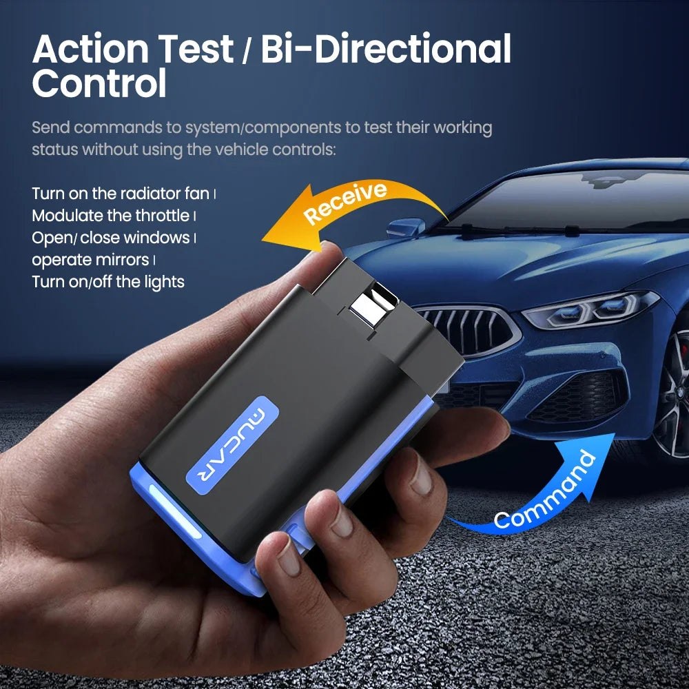 MUCAR DriverScan OBD2 Scanner Bi-directional Scan Tool OE Level All System Diagnostic Active Test 15 Service Function