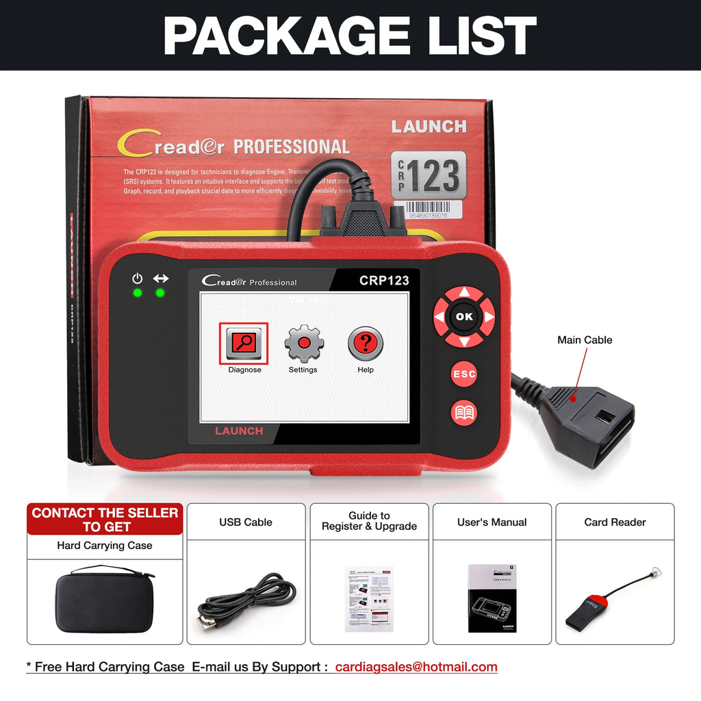 USA Warehouse LAUNCH CRP123 Four System OBD2 Scanner Diagnostic Tool Lifetime Free Update