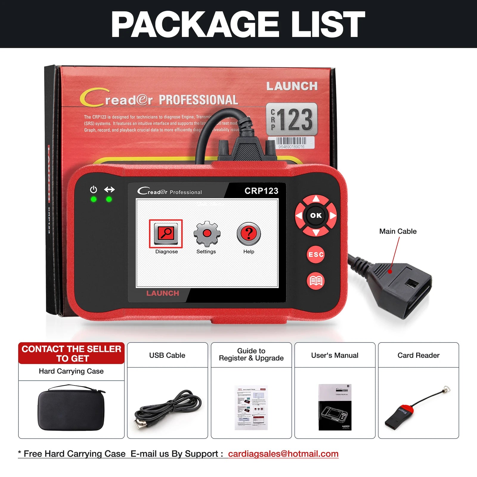 USA Warehouse LAUNCH CRP123 Four System OBD2 Scanner Diagnostic Tool Lifetime Free Update