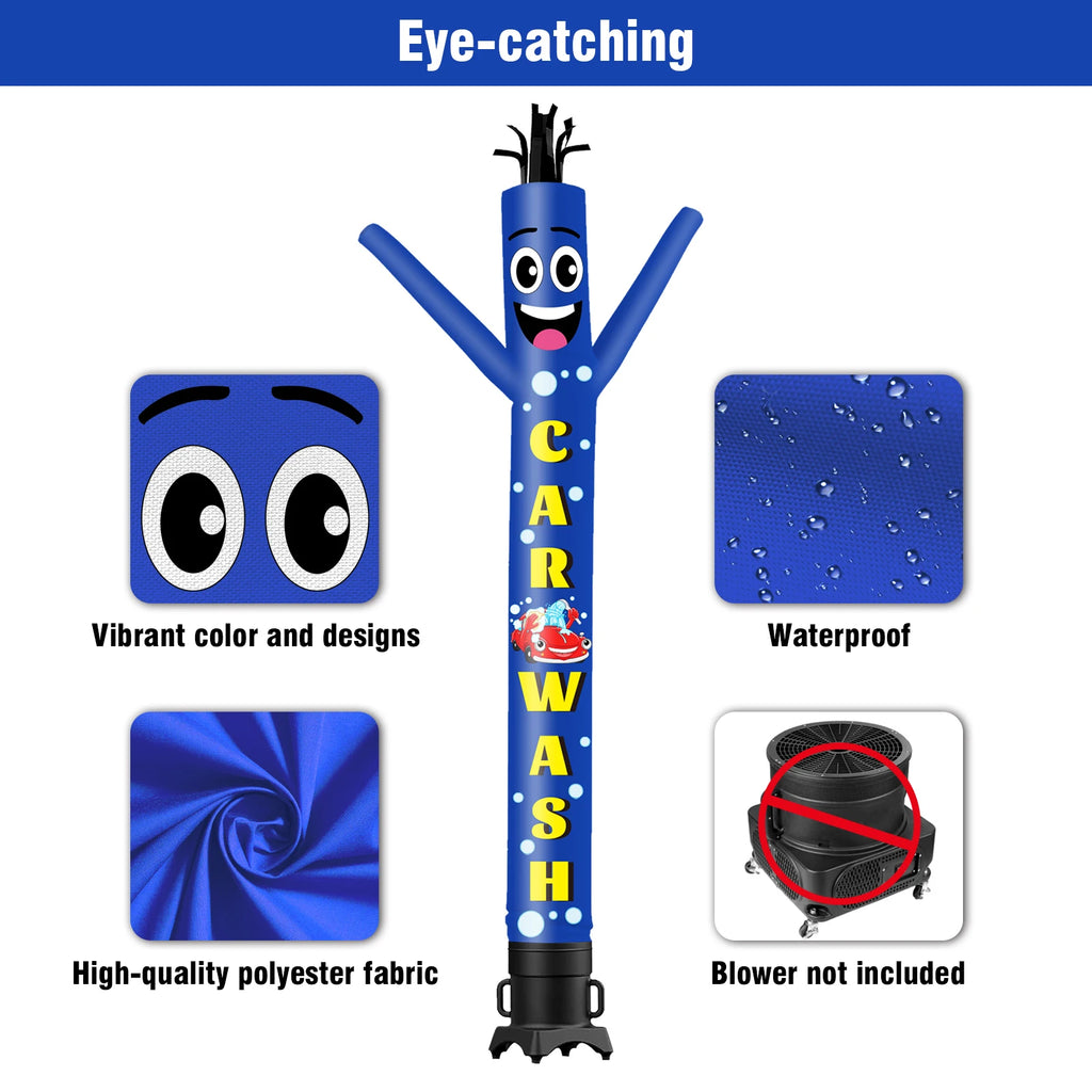 Car Wash Theme Inflatable Weird Wave Dancer Tube Man Outdoor Advertising Promotional Digital Air Dancer (Blower Not Included)