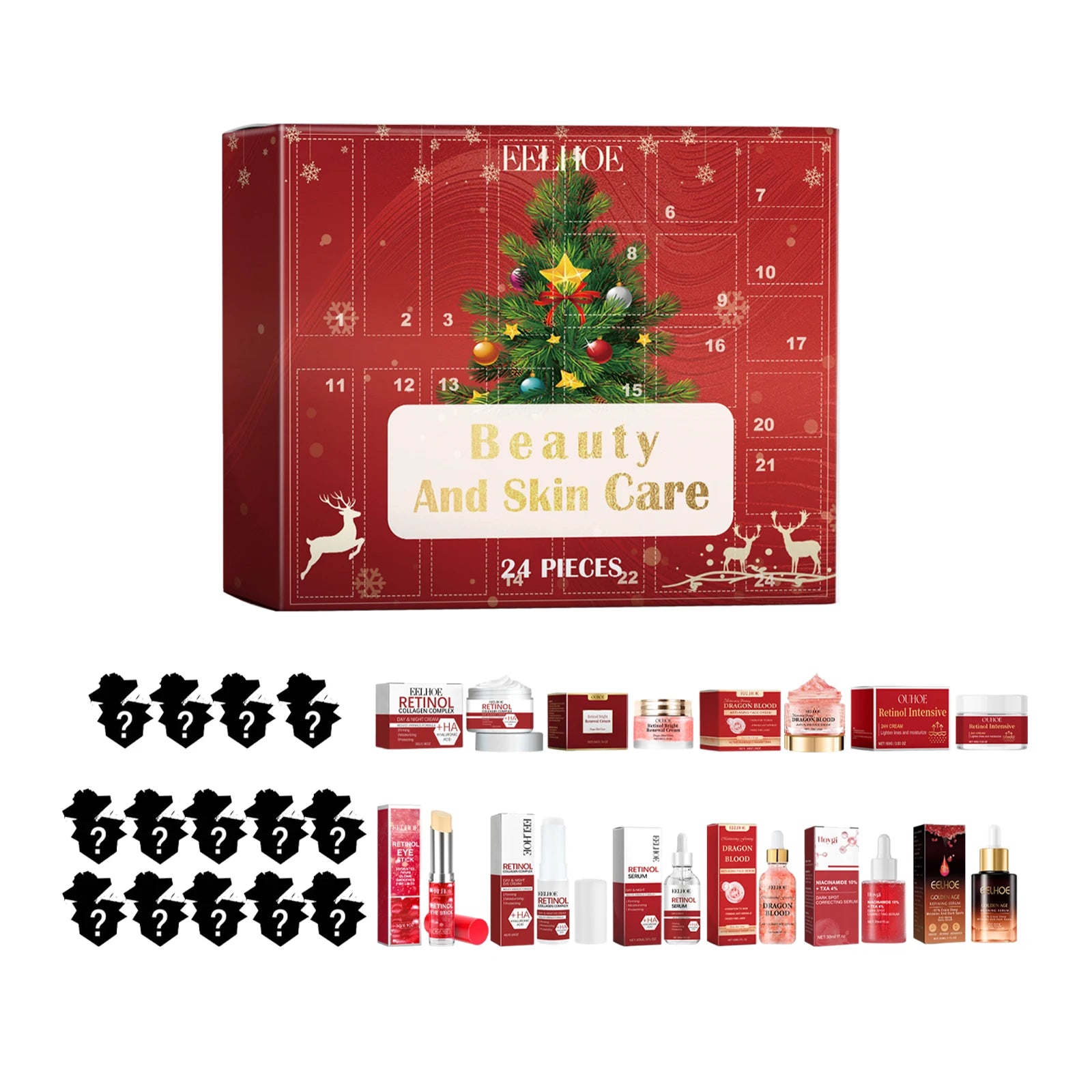 EELHOE 24 Grid Moisturizing Beauty Skin Care Set 24 Grid Blind Box with Moisturizing Beauty Surprise