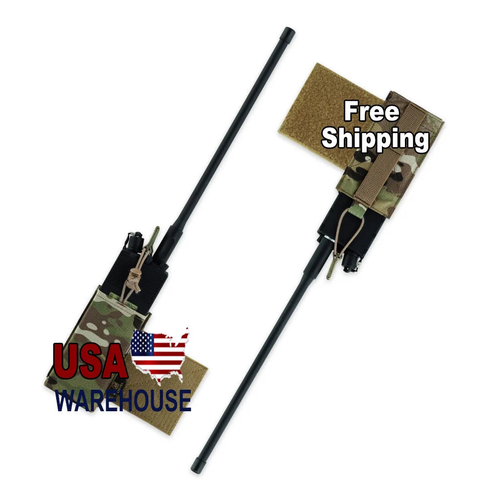 USA Warehouse KRYDEX Tactical Side Radio Pouch Set 2PCS MK3 Elastic Camo Walkie Talkies Carrier Tactical Radio Pouch