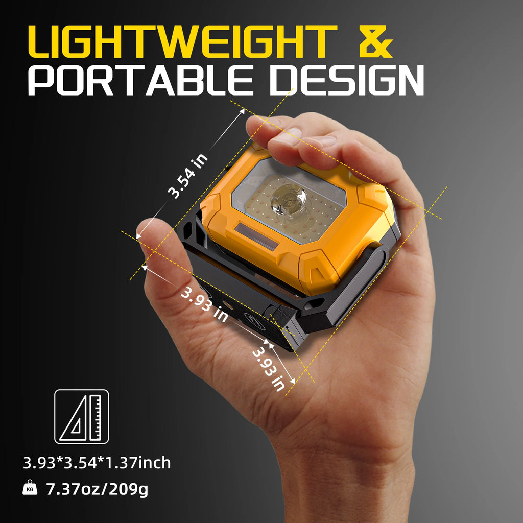 COB LED Magnetic Rechargeable Work Light 15 Lighting Modes 360° Rotatable Flood Lights for Car Repair Emergency Job Lighting