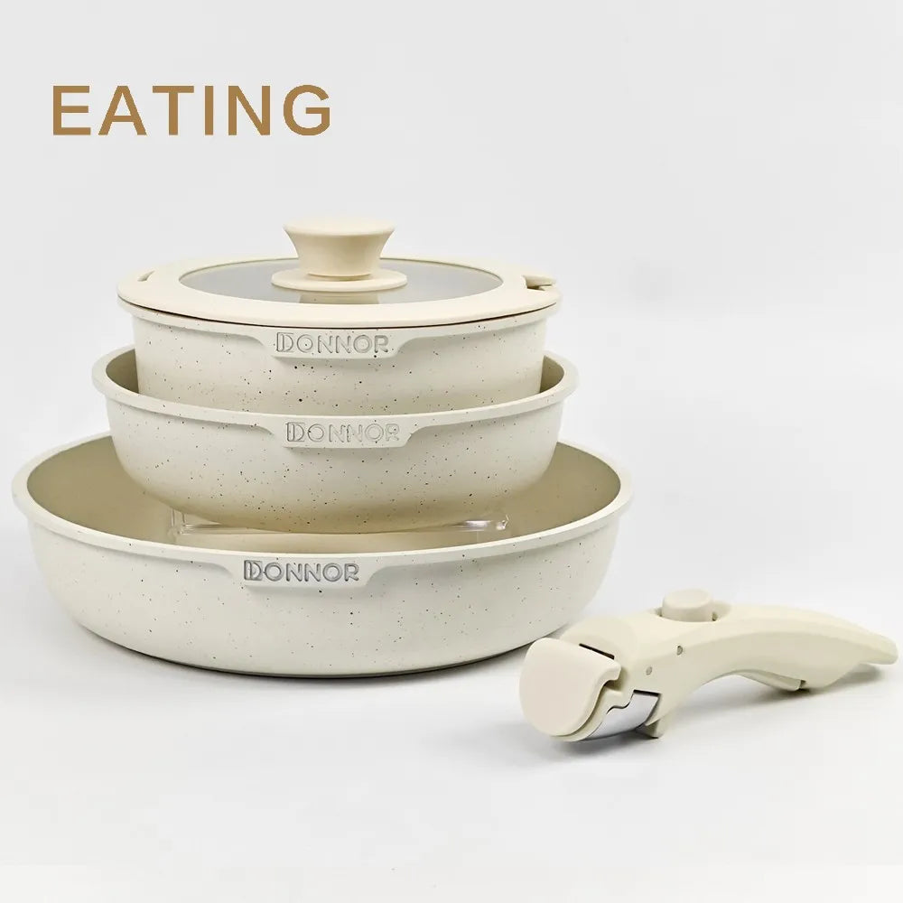 USA Wearhouse Delivery in 6 Days Ceramic Coating 17pcs Cookware Sets Non Stick Pots Cooking Induction Stove Frying Pan