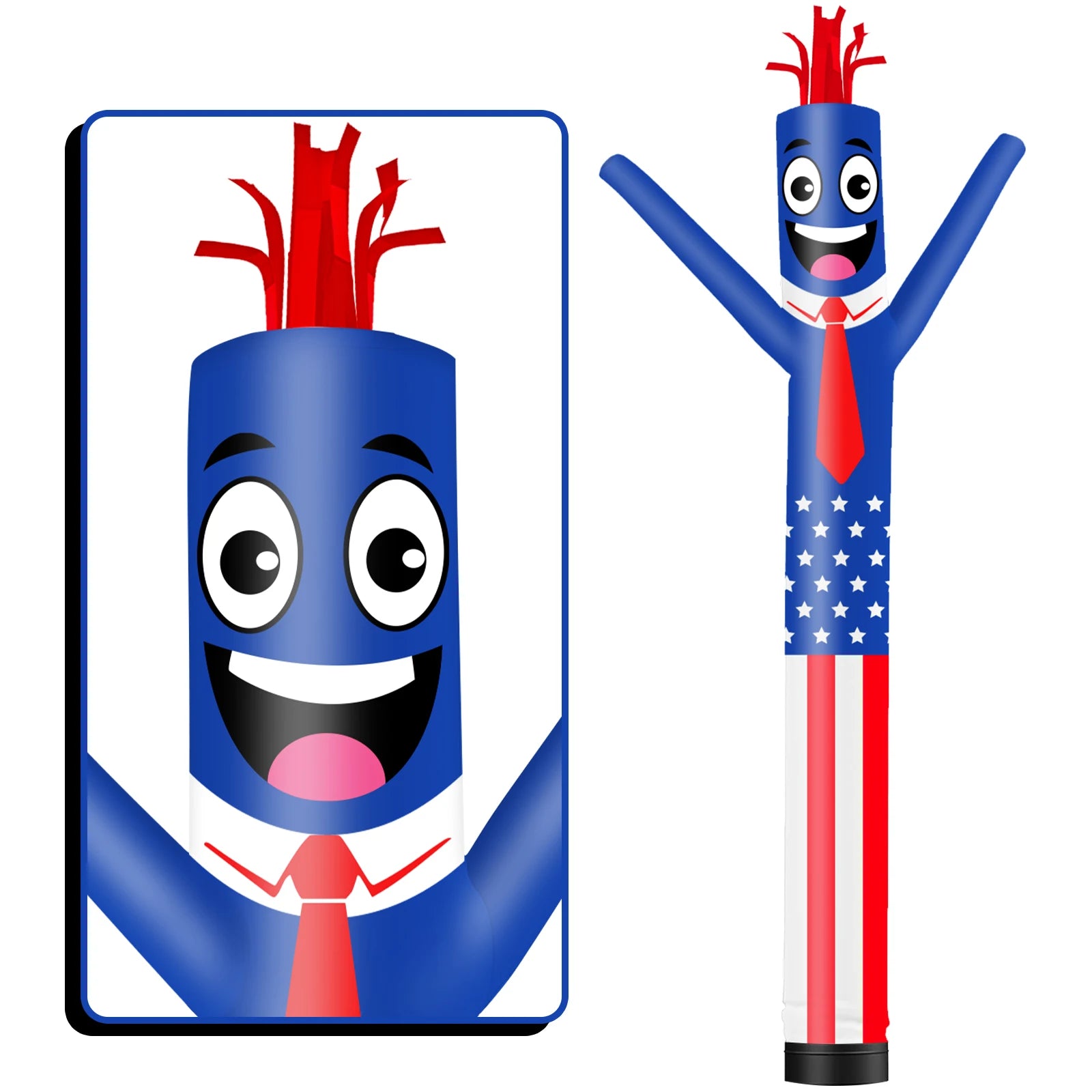 Inflatable Wacky Wave Tube Man Flag Theme, Perfect for Parties, Festivals, Dance Supplies, Aerial Dancers (blower Not Included)