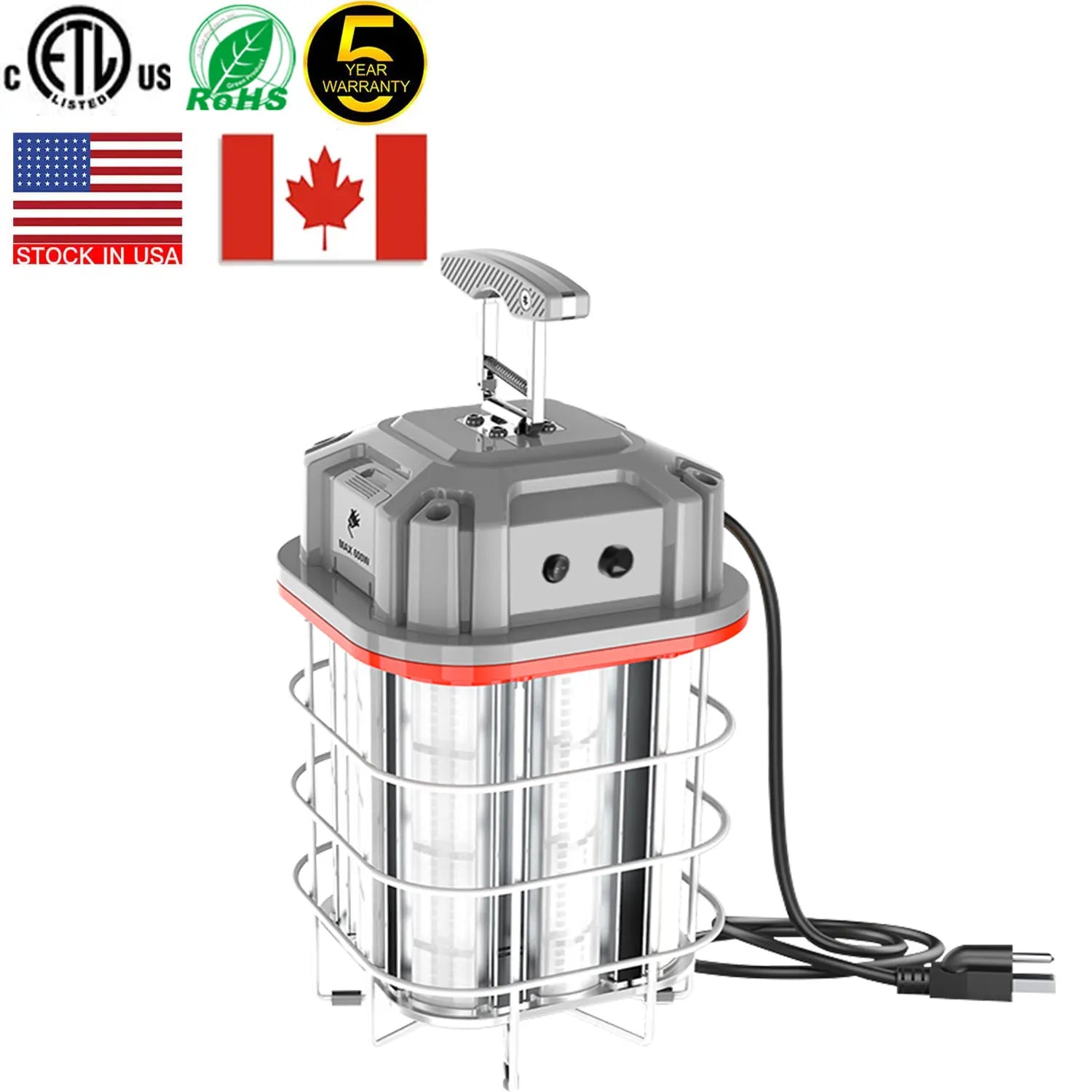 LED Temporary Work Lighting ETL Listed LED Construction Light IP65 100W 150W Work Light with Linkable Connection Design