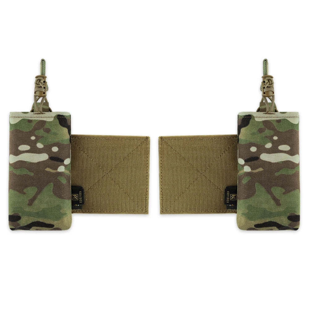USA Warehouse KRYDEX Tactical Side Radio Pouch Set 2PCS MK3 Elastic Camo Walkie Talkies Carrier Tactical Radio Pouch
