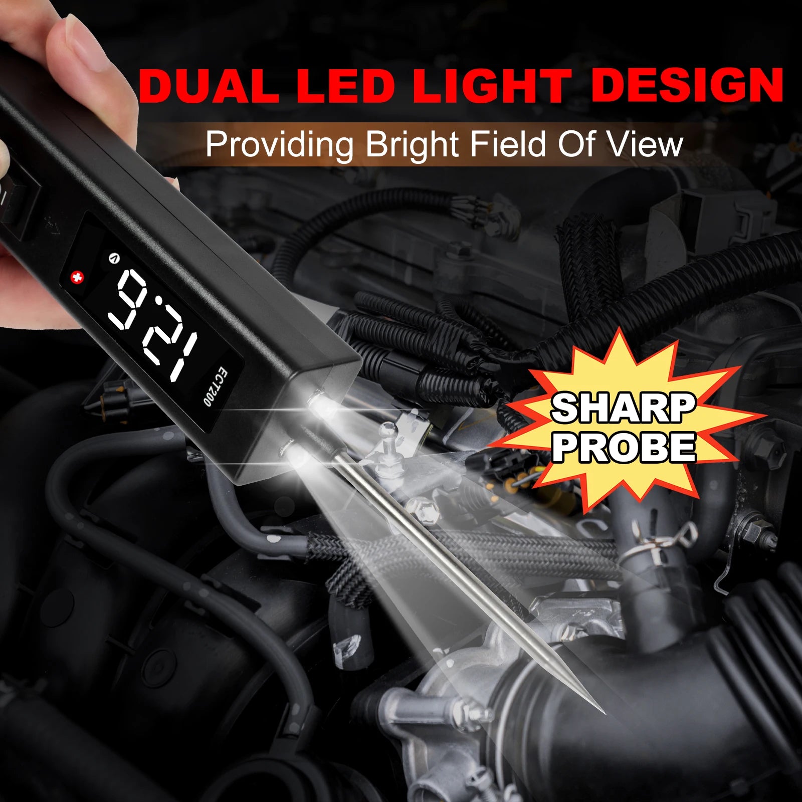 Kingbolen ECT200 Hot Power Circuit Probe Tester 12V-36V DC Multifunctional Car Electric Circuit Tester