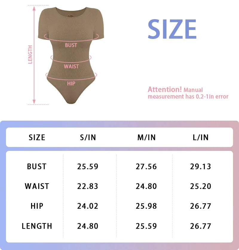 Custom Round Neck T Shirt Body Suit Top Yoga Slimming Body Shaper Womens Short Sleeve Bodysuit