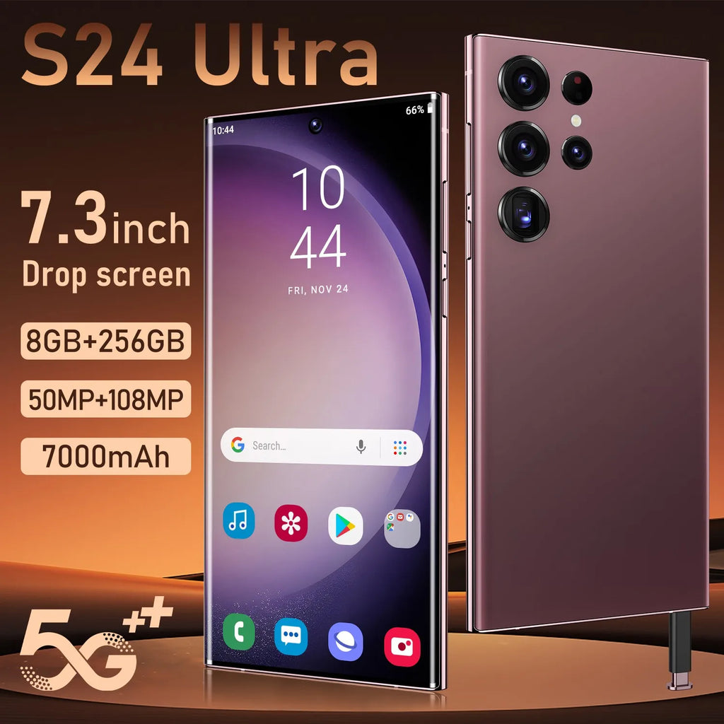 US in Stock S24 Ultra Cross-Border Smartphone Pro Max 5G with Integrated 6.8 Inch Large Screen Built-in Pen Machine (8+256)