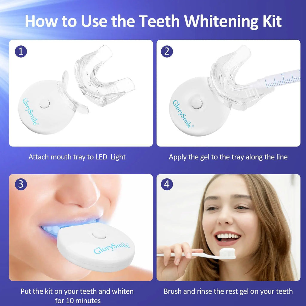 Teeth Whitening Kit with LED Light, 10 Min Fast Teeth Whitener with 3 Professional Teeth Whitening Gel, Safe Enamel and Non-Sens