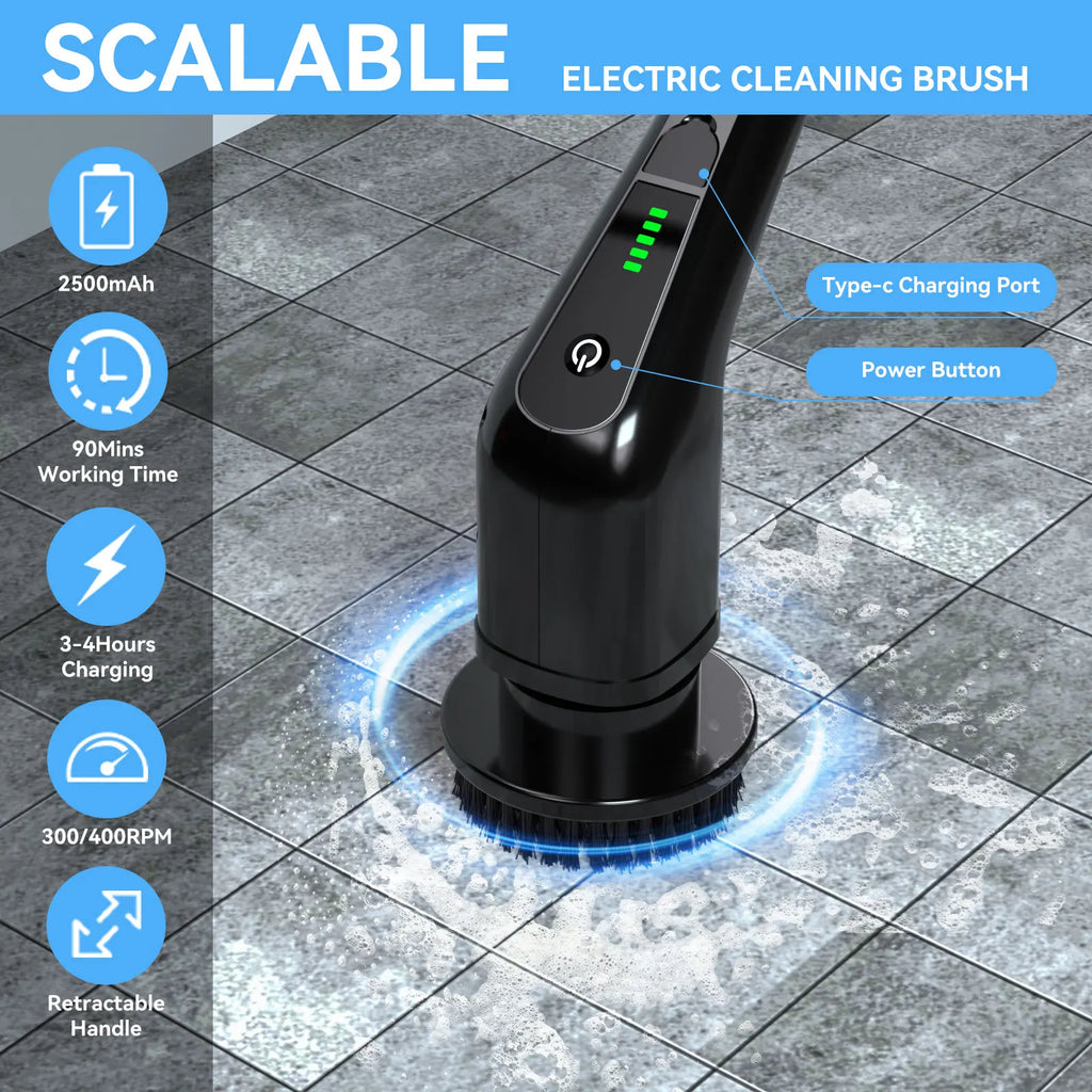 USA Warehouse Cleaning Products Household Cleaning Tools Accessories Electric Scrubber Cleaning Brush for Bathroom