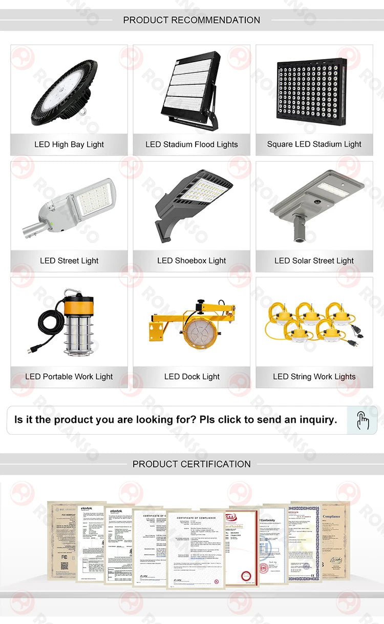 LED High Bay Light IP65 Waterproof Sensor Control 150W High Bay Led Light Garage Light