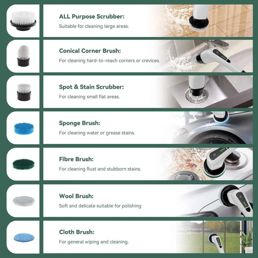 USA Warehouse Electric Spin Scrubber Cordless Cleaning Brushes Household Cleaning Products Floor Scrubber With Adjustable Handle