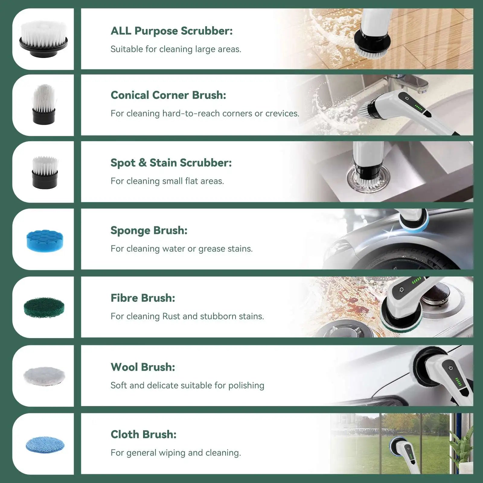 USA Warehouse Electric Spin Scrubber Cordless Cleaning Brushes Household Cleaning Products Floor Scrubber With Adjustable Handle