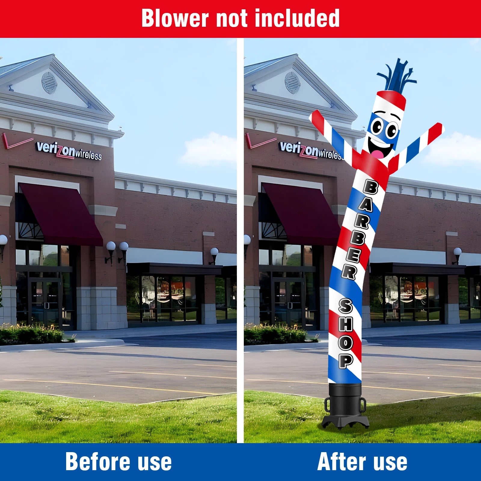 Barber Shop Theme Inflatable Wacky Wave Dancer Tube Man Outdoor Advertising Promotion Digital Air Dancer (Blower Not Included)