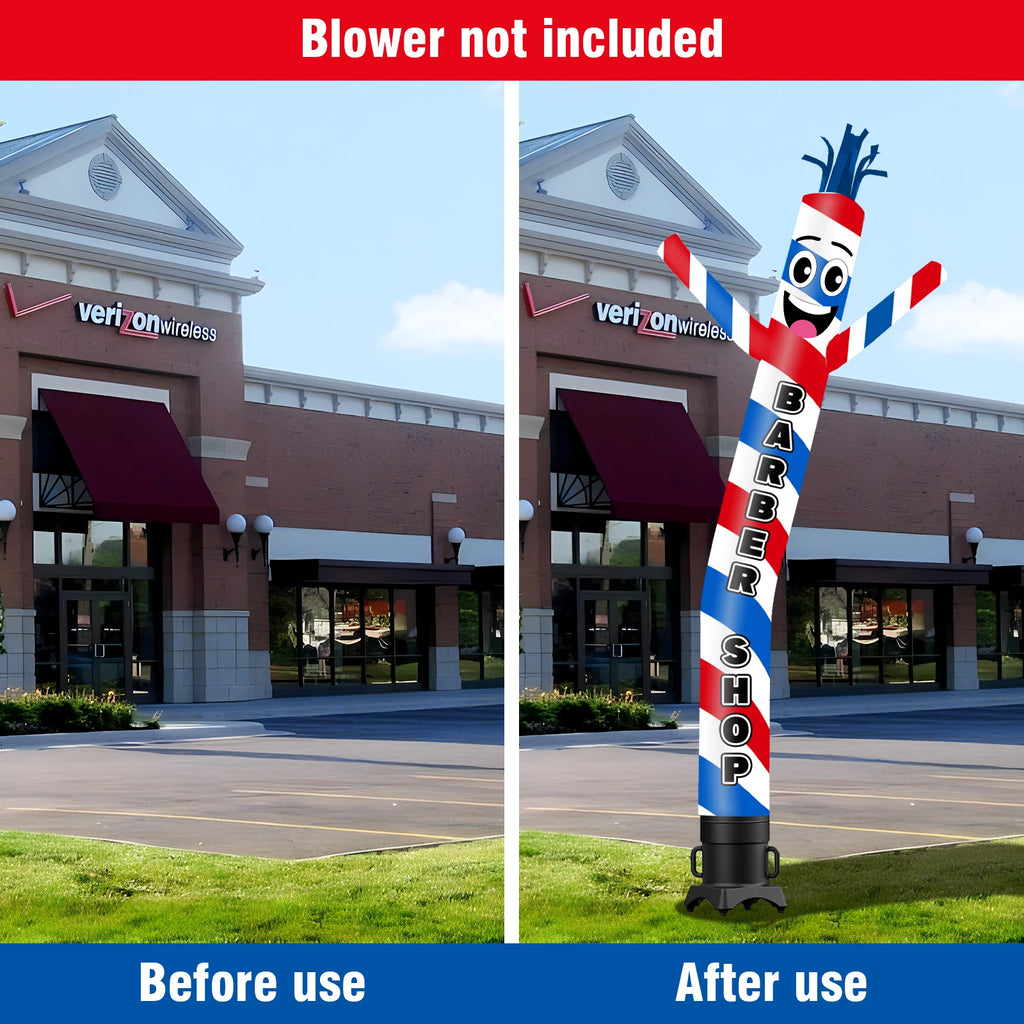 Barber Shop Theme Inflatable Wacky Wave Dancer Tube Man Outdoor Advertising Promotion Digital Air Dancer (Blower Not Included)