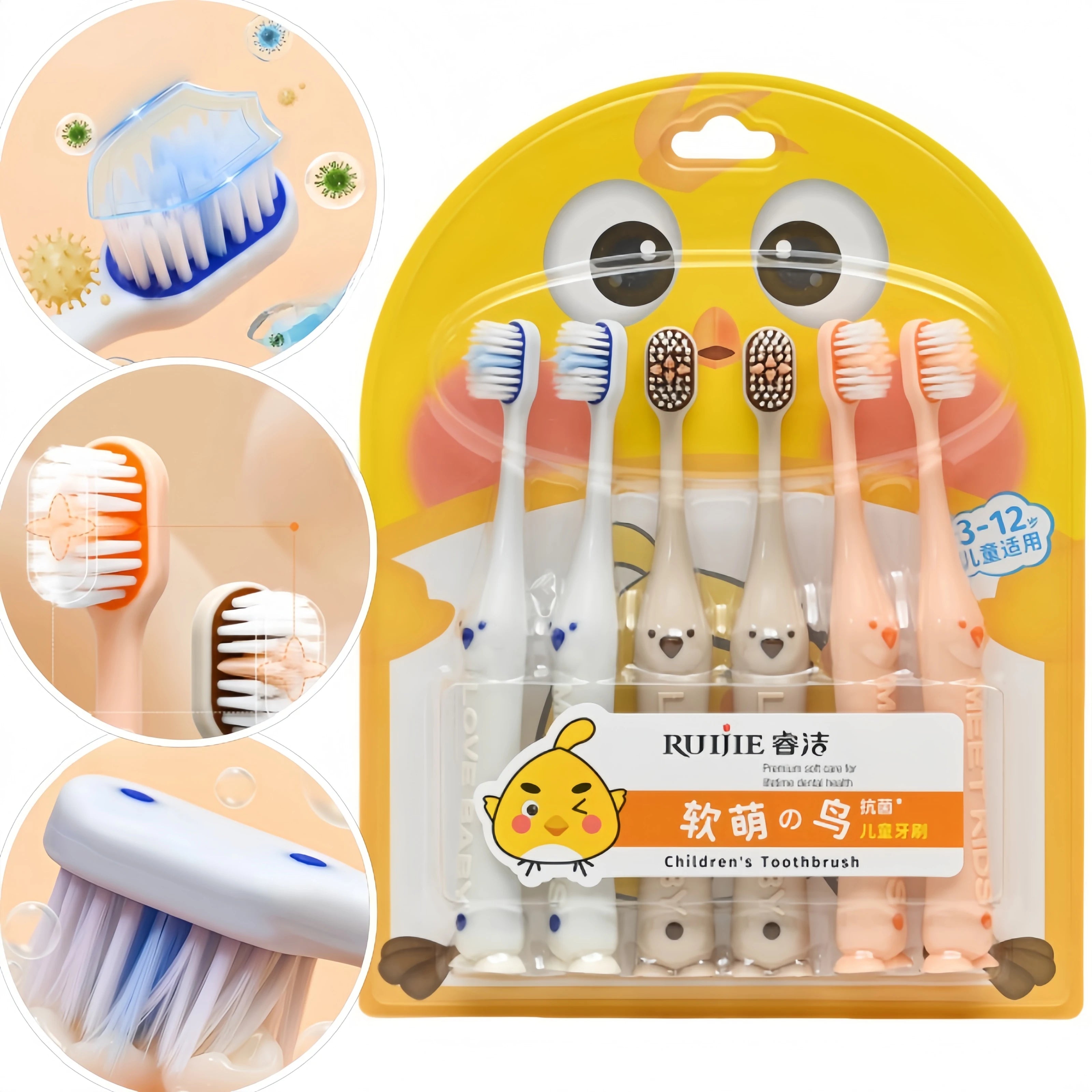 Factory Wholesale Animal Shape Soft Bristle Kid Toothbrush Non-slip Children Teeth Cleaning Brush for Oral Care