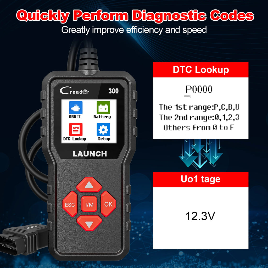 LAUNCH X431 CR300 OBD2 Scanner Engine Fault Automotive OBDII OBD Code Reader Diagnostic Scan Tool Free Update