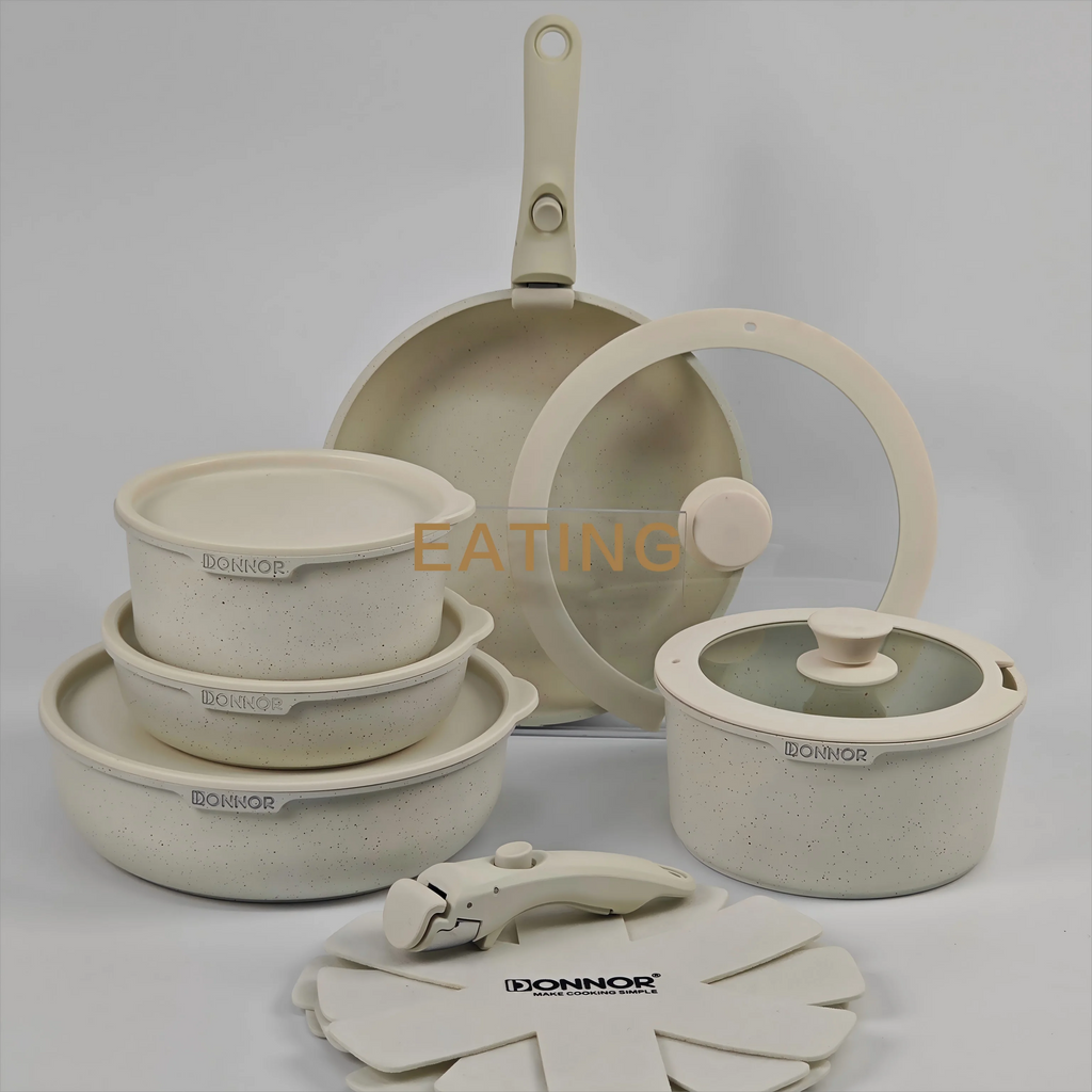 USA Wearhouse Delivery in 6 Days Ceramic Coating 17pcs Cookware Sets Non Stick Pots Cooking Induction Stove Frying Pan