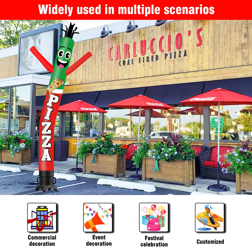 Pizza Theme air Dancer Inflatable Wacky Wave Tube Man Suitable for Outdoor Party Festival New Store Display Without Blower