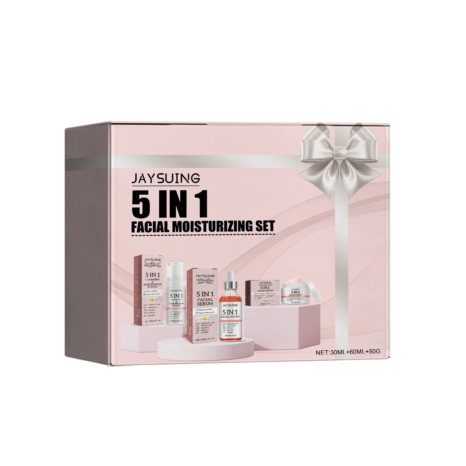 Jaysuing 5-in-1 Facial Moisturizer Set Hydrating Deep Moisturizing Whitening Brightening Firming Skin Carnosine Main Ingredient