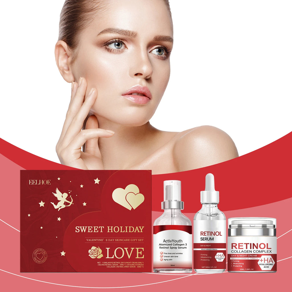 EELHOE Custom Logo Heart-Shaped Skin Preservation Gift Set Moisturizing Face Brightening Care with Ginseng Ingredients