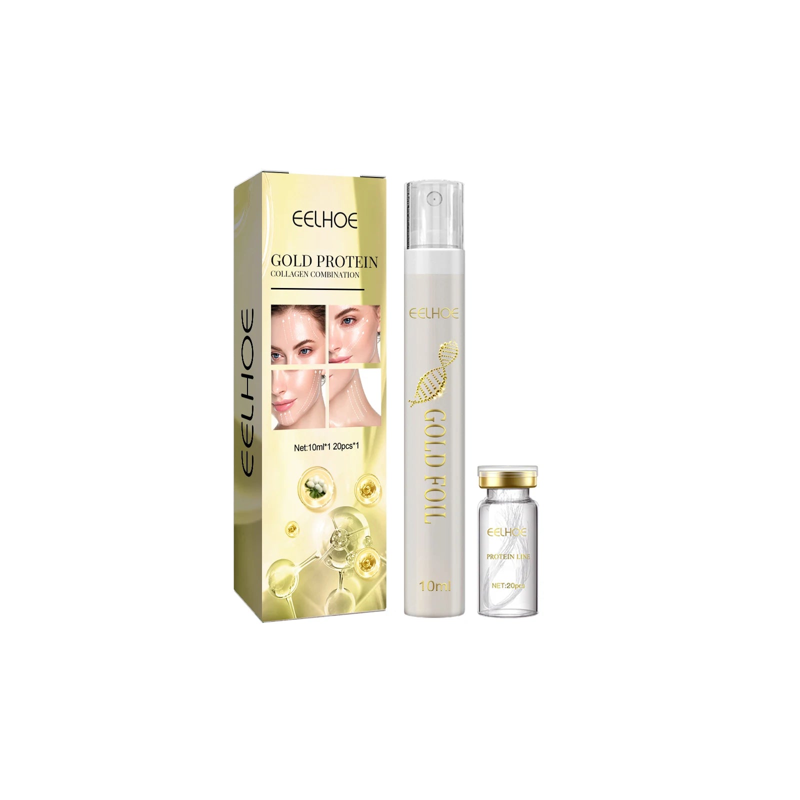 EELHOE Protein Line Firming and Lifting Skin Care Set Moisturizing Serum for Face Smoothing Fine Lines Shaping and Firming