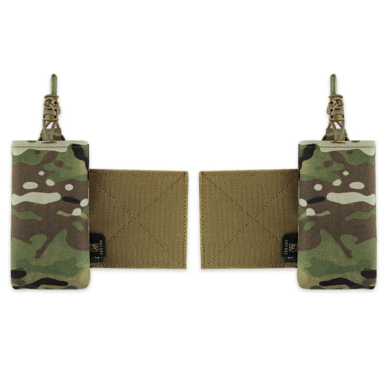 USA Warehouse KRYDEX Tactical Side Radio Pouch Set 2PCS MK3 Elastic Camo Walkie Talkies Carrier Tactical Radio Pouch