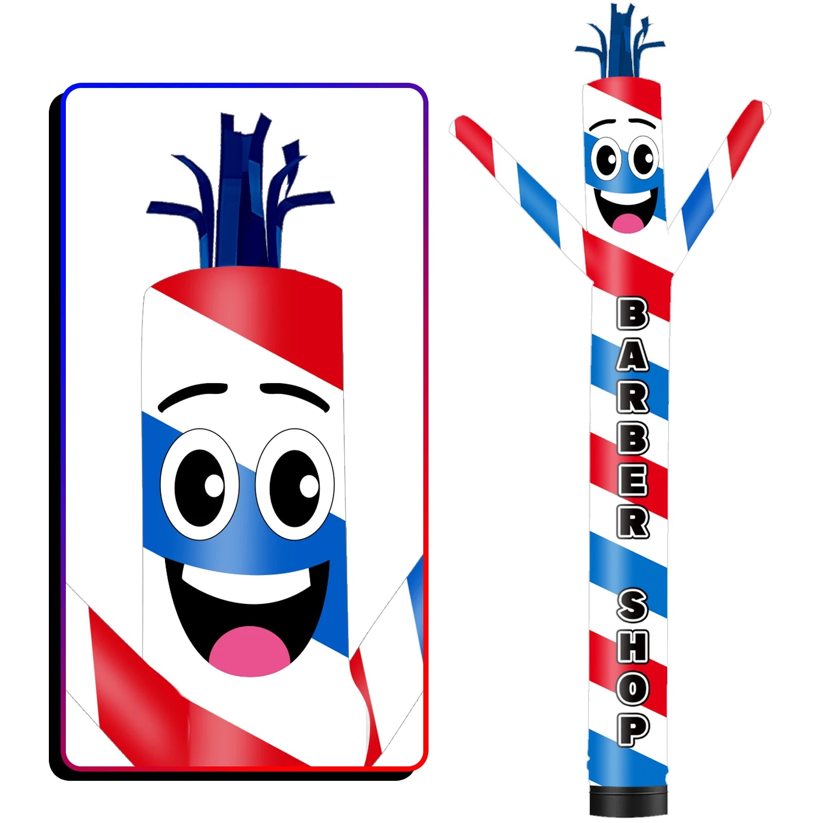 Barber Shop Theme Inflatable Wacky Wave Dancer Tube Man Outdoor Advertising Promotion Digital Air Dancer (Blower Not Included)