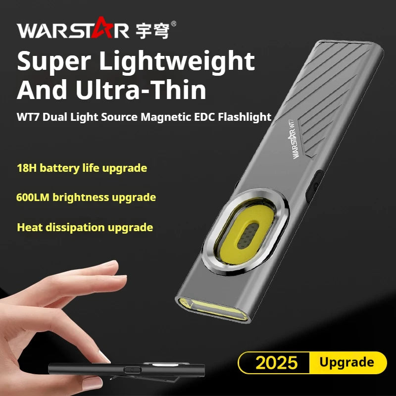 T7 Powerful 700LM USB-C Rechargeable Magnetic Flashlight IPX4 Waterproof Emergency Work Light for Home Power Outage